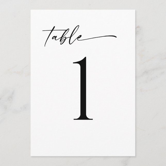 Minimalistische moderne Tischnummer (Vorderseite)