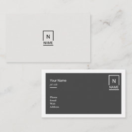 Minimalistische moderne Trendy schwarze graue Visitenkarte