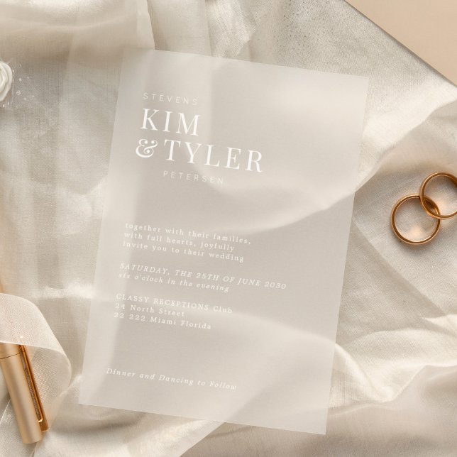 Minimalistische, moderne Typografie Acryleinladungen (Von Creator hochgeladen)