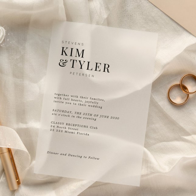 Minimalistische, moderne Typografie Acryleinladungen (Von Creator hochgeladen)