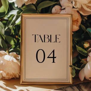 Minimalistische moderne Typografie Beige Elfenbein Tischnummer