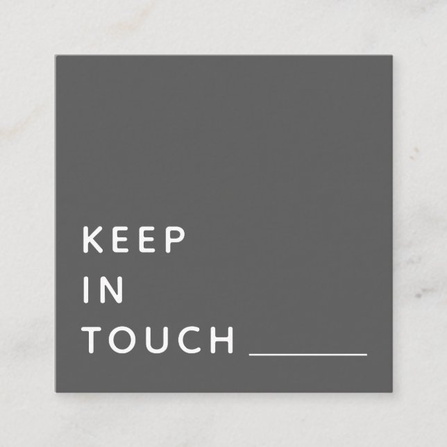 Minimalistische | moderne Typografie-einfaches Quadratische Visitenkarte (Vorderseite)