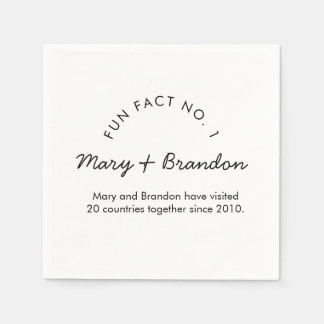 Minimalistische moderne Typografie Fun Fact Hochze Serviette
