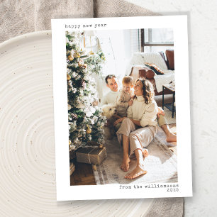 Minimalistische moderne Typografie - Happy New Yea Feiertagskarte