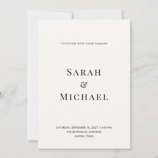 Minimalistische moderne Typografie-Hochzeitseinlad Einladung