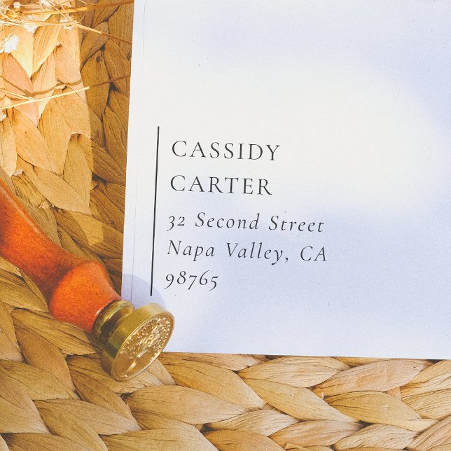 Minimalistische moderne Typografie Name & Rücksend Gummistempel (Von Creator hochgeladen)