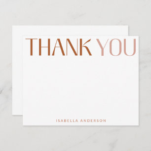 Minimalistische moderne Typografie Terracotta Name Dankeskarte