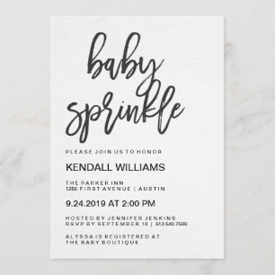Minimalistische moderne Typografie-Unisexbaby Einladung