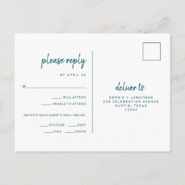 Minimalistische moderne UAWG für Hochzeitsfeiern Postkarte