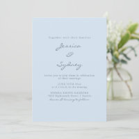 Minimalistische moderne weiche blaue Schrift Hochz
