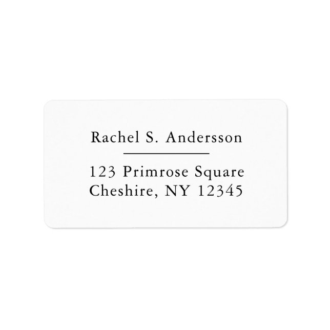 Minimalistische moderne weiße Rücksendeadresse Adressaufkleber (Vorne)