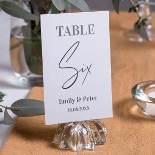 Minimalistische, moderne Weiße WEDD, SECHS Tischnu Dankeskarte