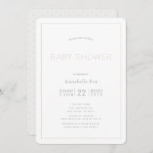 Minimalistische moderne White Baby Dusche Einladun