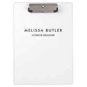 Minimalistische moderne White Clipboard Klemmbrett
