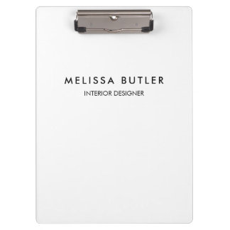 Minimalistische moderne White Clipboard Klemmbrett