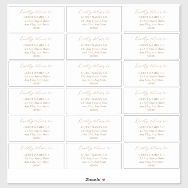 Minimalistische, moderne White Wedding Guest Addre Aufkleber (Blatt)