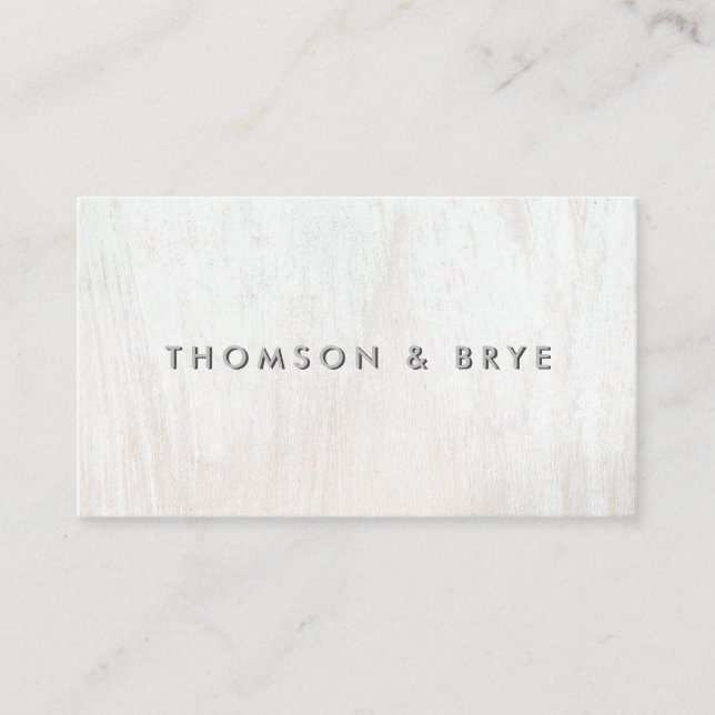 Minimalistische, moderne White Wood Business Card Visitenkarte (Vorderseite)