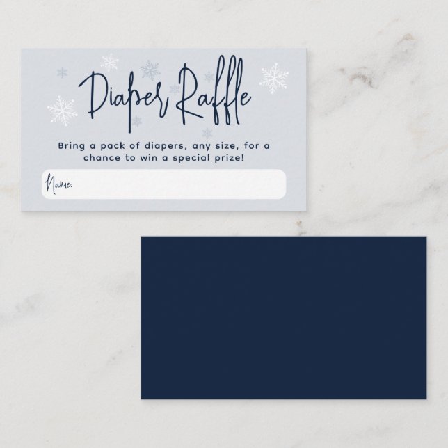 Minimalistische, moderne Winter Baby Boy Dusche Begleitkarte (Vorne/Hinten)