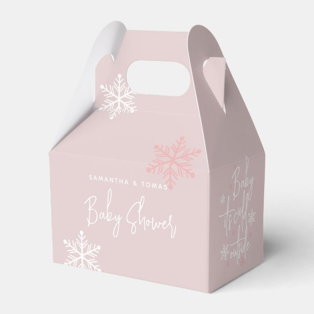 Minimalistische, moderne Winter Baby Dusche Geschenkschachtel (Vorderseite)