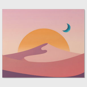 Minimalistische Mondlandschaft der Wüstenlandschaf Geschenkpapier