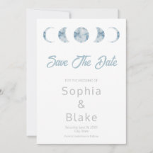 Minimalistische Mondphasen Celestial Save the Date