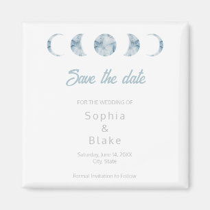Minimalistische Mondphasen Celestial Save the Date Magnet