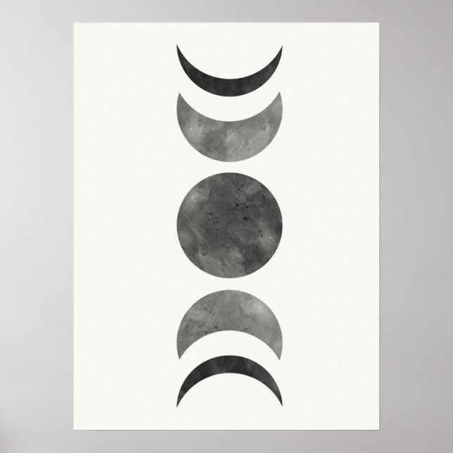 Minimalistische Mondphasen Poster (Vorne)