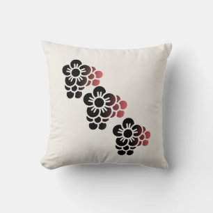 Minimalistische monochrome Blumenkissen – 16x16 Mo Kissen