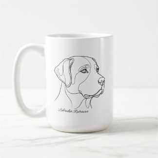 Minimalistische monochrome Labrador Retriever Lini Kaffeetasse
