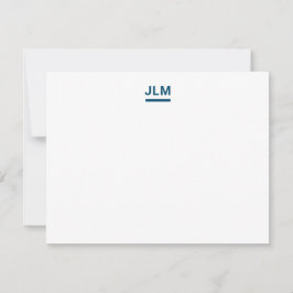 Minimalistische Monogram Bold Navy Blue Typografie Mitteilungskarte