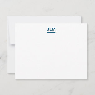 Minimalistische Monogram Bold Navy Blue Typografie Mitteilungskarte