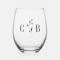 Minimalistische Monogram Floral Elfenbeincreme