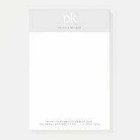 Minimalistische Monogram-Initialen von hellgrauem