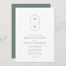 Minimalistische Monogram Sage Green Wedding