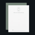 Minimalistische Monogram Sage Green Wedding Hinweiskarte<br><div class="desc">Minimalistische Monogram Sage Green Wedding Advice Card. Personalisieren Sie den benutzerdefinierten Text oben. Weitere Koordinationsgegenstände finden Sie in unserer Kollektion "Minimalistische Monogram Sage Green & Moss Green Wedding". ***BITTE BEACHTEN SIE: ALLE WORTE, TEXT UND HINTERGRUNDFARBE SIND ERFORDERLICH. Sie können alle Wörter ändern und auch die Textfarbe ändern. Bei Elementen mit...</div>