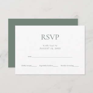 Minimalistische Monogram Sage Green Wedding RSVP C
