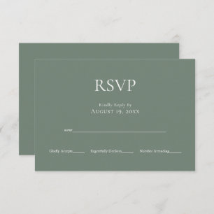 Minimalistische Monogram Sage Green Wedding RSVP C