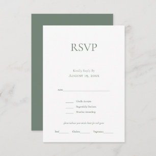 Minimalistische Monogram Sage Green Wedding RSVP C