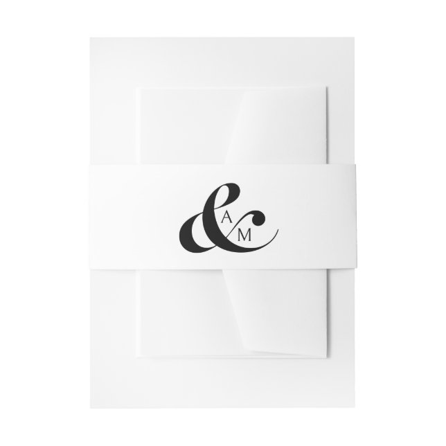 Minimalistische Monogram Script Ampersand Einladungsbanderole (Vorderseite Beispiel)