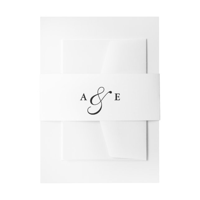 Minimalistische Monogram Script Ampersand Einladungsbanderole (Vorderseite Beispiel)