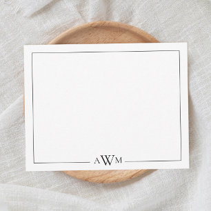 Minimalistische Monogramm-Bänder mit drei Buchstab Mitteilungskarte
