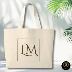 Minimalistische Monogramm-Baumwoll-Tasche für den  Jumbo Stoffbeutel