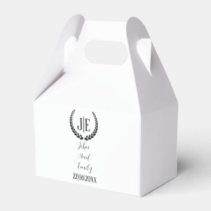 Minimalistische monogramm-Hochzeit in Schwarz-Weiß Geschenkschachtel
