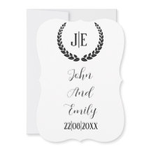 Minimalistische monogramm-Hochzeit