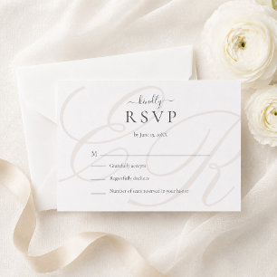 Minimalistische Monogramm-Hochzeits-RSVP-Karte RSVP Karte