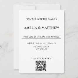 Minimalistische Monogramm-Hochzeitseinladung mit Q Einladung
