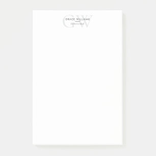Minimalistische Monogramm-Initialen Beruflich Post-it Klebezettel