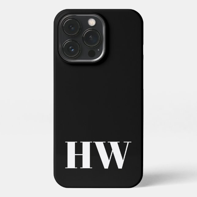 Minimalistische Monogramm-Initialen, einfach schli iPhone Hülle (Rückseite)