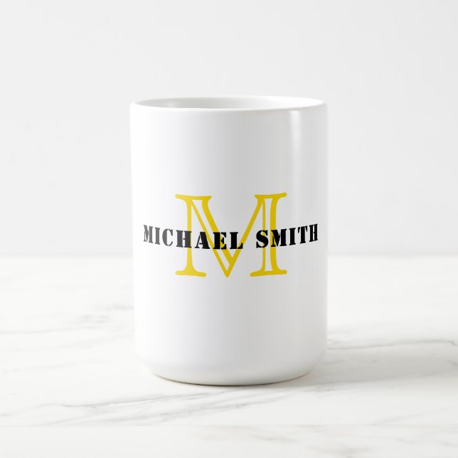 Minimalistische Monogramm Kaffeetasse (Mittel)