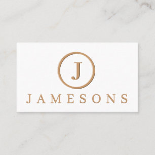 Minimalistische Monogramm-Logo-Embossed-Effekt Visitenkarte